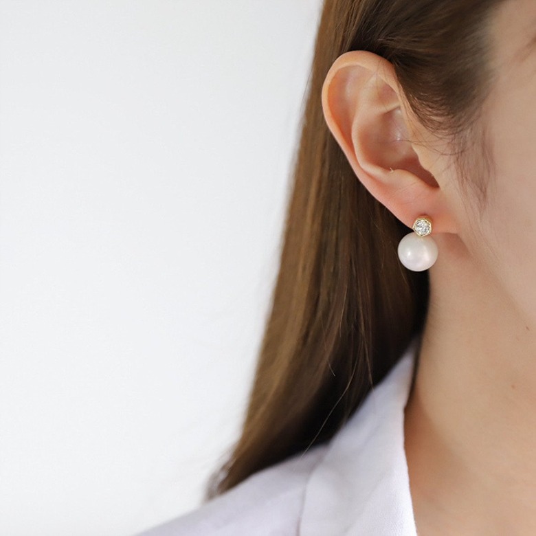 무광 핵진주 여성 귀걸이